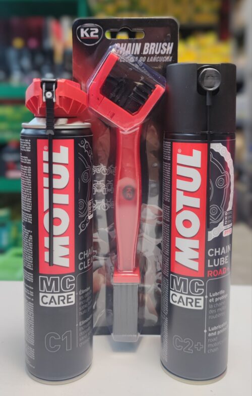 Motul Zestaw Do Łańcucha C1 C2+ Zestaw smar + chain clean+szczotka