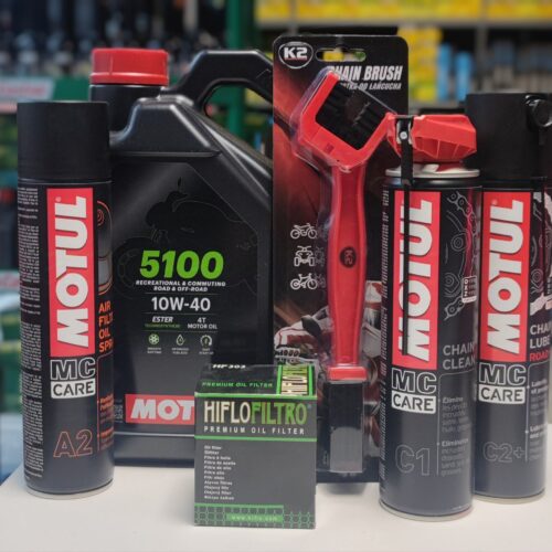 Motul 5100 10w40 4L + Hiflofiltro + A2 + C1 + C2+ i Szczotka